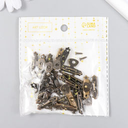 Замок металл для шкатулки бронза + гвозд. набор 10 шт 1,5х2,7 см - Арт узор фото 5