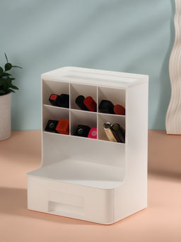 Органайзер для хранения косметики, 6 секций, 1 ящик, 24×14×18 см, белый