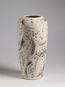 Ваза «Сэнс», 28.5×13 см, керамика, бело-чёрная