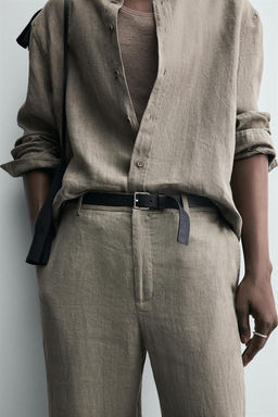 100% WASHED LINEN SHIRT - Zara фото 7