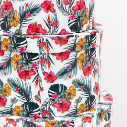 Набор круглых коробок 3 в 1 Разноцветные цветы, 25.5 x 15 - 19 x 13.5 см - Simaland фото 4