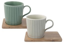 Набор кружек Время отдыха, зелёная, светло-серая, 0,38 л, 2 шт
