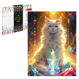 Алмазная мозаика арт. 68637 / 25 КОТ И САМОЦВЕТЫ, размер: 30*40 см, (28 цветов страз, холст на подра