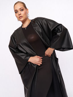 Кардиган кожаный KA05109BLK01