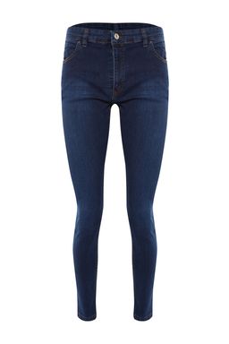 TRENDYOL MAN Indigo Skinny Esnek Kumas Dar Kesim T?rnakl? Kot Pantolon Jeans TMNSS20JE0331