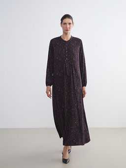 Hakim Yaka Desenli A Kesim Elbise