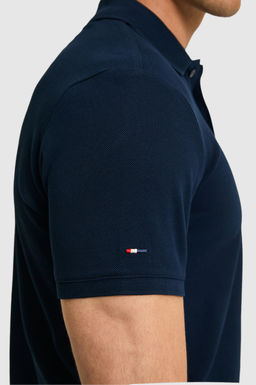 Erkek Slim Fit Polo Yaka Lacivert Basic Ti__rt