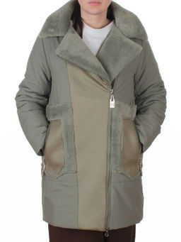 8088 GREEN Куртка зимняя женская (верблюжья шерсть, 120 гр. холлофайбер)