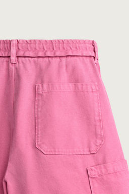 BERMUDA CARGO LAVADA RELAXED FIT / Magenta - Zara фото 10
