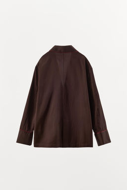 CONTRAST STRIPED PYJAMA SHIRT - Zara фото 6