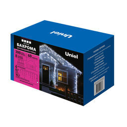 ULD-B6007-300/DTA WHITE IP44 Бахрома светодиодная, 6м. 300 светодиодов. Белый свет. Провод прозрачный. ТМ Uniel - Volpe фото 12