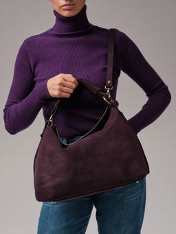 Замшевая сумка хобо Deboro 30900 сливовый