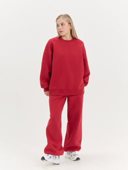 Свитшот с велюровым эффектом "Брусника" утепленный женский