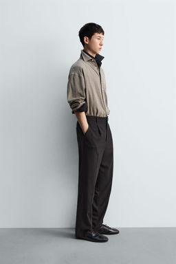 CAMISA RELAXED FIT CUADROS / Arena / Negro - Zara фото 4