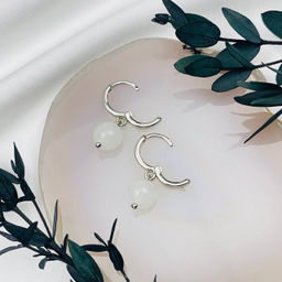 Серьги из белого Нефрита - Радуга самоцветов фото 3