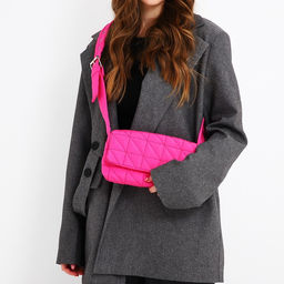 Сумка стеганная на плечо, 25*14 х 14*6 см см, отдел на молнии, цвет красный - Nazamok фото 4