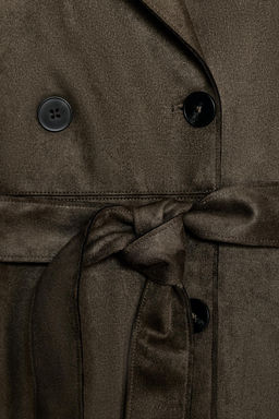 LONG FAUX SUEDE TRENCH COAT - Zara фото 11