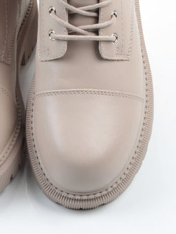 04-PAX83-2Z GRAY/BEIGE Ботинки зимние женские (натуральная кожа, 100% шерсть)