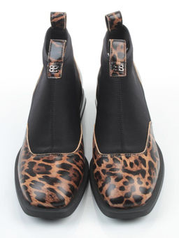 01-B44B-81PC BROWN/LEOPARD Ботинки демисезонные женские (натуральная кожа, текстиль, байка) - Фабричный китай фото 11