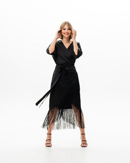 Платье-халат с бахромой. Японский шёлк - Sahar art lab фото 9