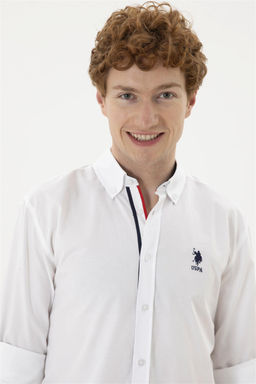 Мужская белая рубашка с длинным рукавом - U.s. polo assn фото 2