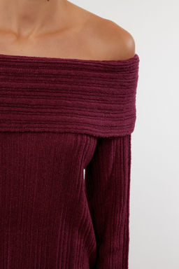 Ekru Yumusak Dokulu Carmen Yaka Triko Kazak TWOAW25KZ00076 - Trendyolmilla фото 24