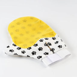 Рукавица-щетка для шерсти 25 х 13 см, жёлтая - Пижон фото 3