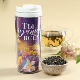 Набор Самый прекрасный цветок: чай зелёный с жасмином 20 г., термостакан 350 мл., ежедневник 80 листов, ручка - Фабрика счастья фото 3