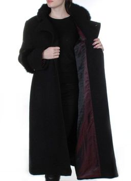13927A BLACK Пальто шерстяное с мехом HELLEN - Фабричный китай фото 7