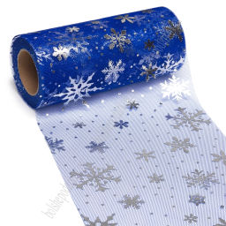 Фатин Снежинки 15 см*15 ярд (SF-3776) синий/серебро - Больше подарков фото 3