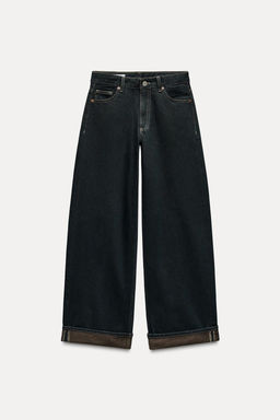 JEANS TRF RELAXED MINI FOLD UP LOW RISE - Zara фото 7