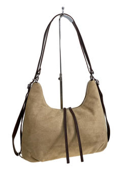 Женская сумка из искусственной замши, цвет светло коричневый