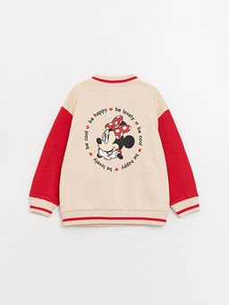 Kolej Yaka Uzun Kollu Minnie Mouse Bask?l? K?z Bebek Bomber Ceket - Waikiki фото 2