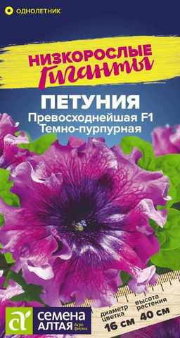 Петуния Превосходнейшая Темно-пурпурная 7шт. (Семена Алтая)