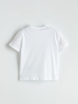 Bisiklet Yaka Bask?l? Erkek ?ocuk Ti??rt