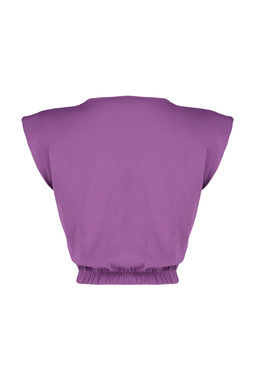 TRENDYOLMILLA Siyah %100 Pamuk Vatkal? Crop Bisiklet Yaka Orme T-Shirt TWOSS21TS0379 фото 34