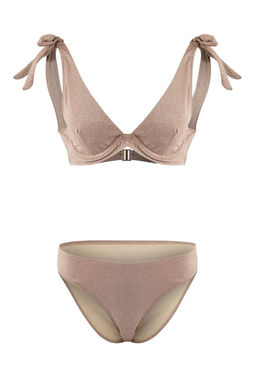 Vizon Simli Ucgen Kapl? Baglama Detayl? Yuksel Bel Regular Bikini Tak?m? TBESS26BT00033