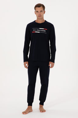 Erkek Lacivert Pijama Tak_m_ Sepette S_rpriz _ndirim