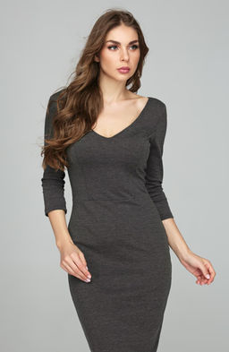 Платье миди серый - Donna saggia фото 3