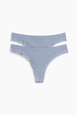 Pack 2 bragas thong con ribete de encaje Seamless - H&m фото 8