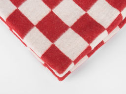 Одеяло байковое 140*205 клетка цв. красный (Россия ВВТ)