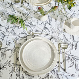 Скатерть Доляна Plant leaves, 146?250 см, 100% хлопок, рогожка 164 г/м?