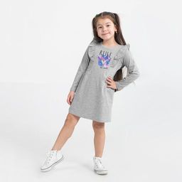 CRB wear/CWKG 62888-11-290 Платье для девочки, светло-серый меланж/Ex.Cherubino