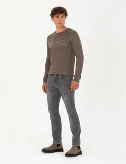 Gri Slim Fit Jean Pantolon