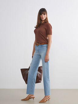 Straight Fit Kad?n Jean Pantolon
