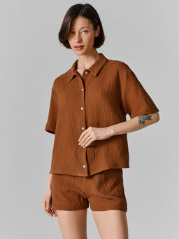 Костюм домашний женский коричневый - Mark formelle фото 2