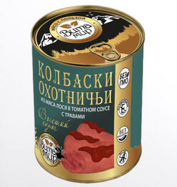 Колбаски охотничьи из мяса лося в томатном соусе с травами высший сорт ВитаМир , 340г  фото 4