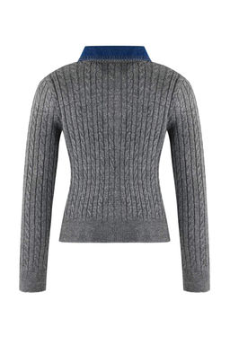 Antrasit Denim Garnili Sac Orgu Triko H?rka TWOAW26HI00286 - Trendyolmilla фото 6