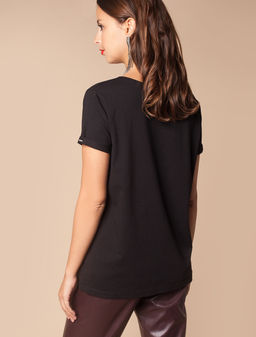 VILATTE / Футболка из хлопка с вышивкой пайетками  фото 3