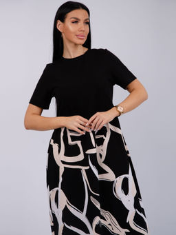 Платье "Виттория 17" абстракция, вискоза/кулирка